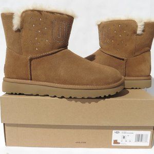 UGG Australia NEW Boots Classic Ugg Gem Mini Women's 8 10 11 CHE Chestnut NIB